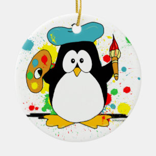 Artistic Penguin Ceramic Tree Decoration