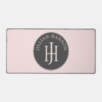 Artistic Personal Monogram Name Logo Blush Pink
