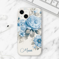 Artistic Personalised Light Pastel Blue Roses