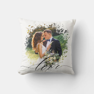 Artistic Photo Overlay Border Love Couple Cushion