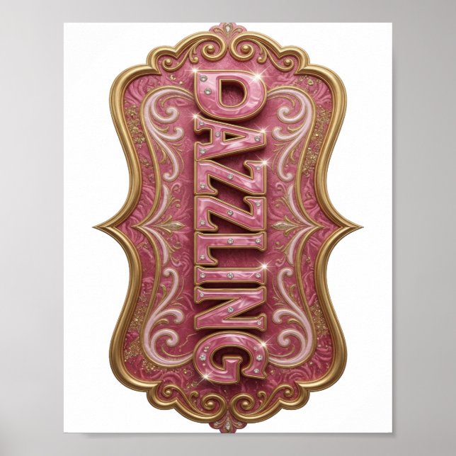 Artistic Pink DAZZLING Graphic Design Poster (Front)