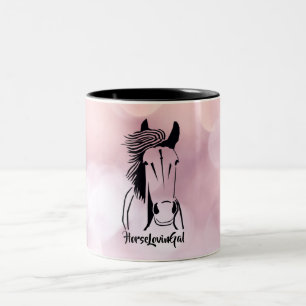 Artistic Pink Horse Lovin' Gal Mug