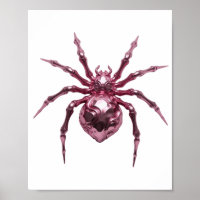 Artistic Pink METALLIC SPIDER Design