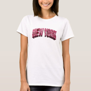 Artistic Pink NEW YORK Wearable Art T-Shirt