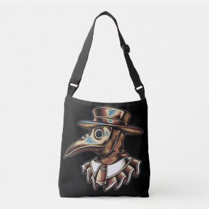 Artistic Plague Doctor Illustration Crossbody Bag