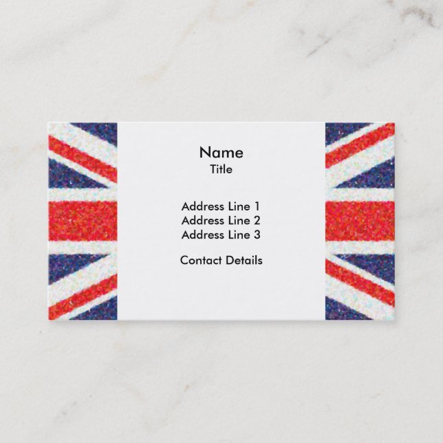 Artistic Pointillist UK Union Jack Flag Business Card (Front)
