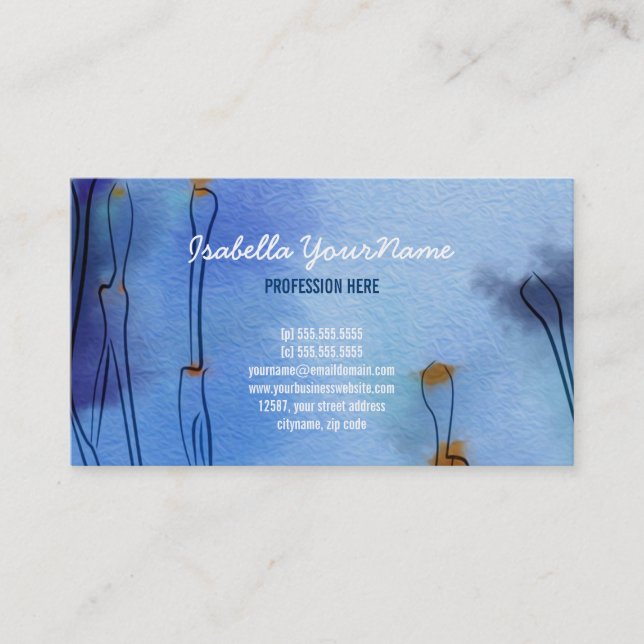 Artistic Poppy Field Business Card (Front)