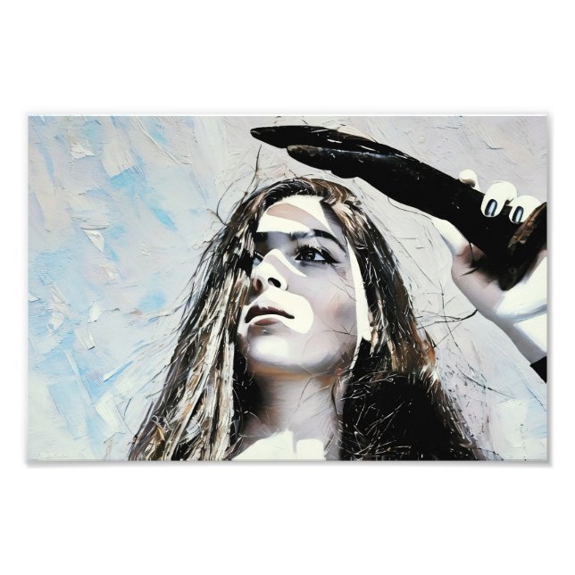 Artistic Portrait Featuring a Woman in Abstract Photo Print (Front)