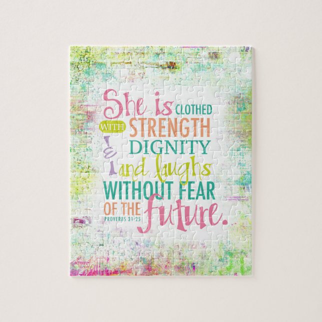 Artistic Proverbs 31:25 Jigsaw Puzzle (Vertical)