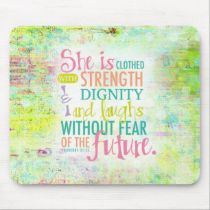 Artistic Proverbs 31:25 Mouse Mat