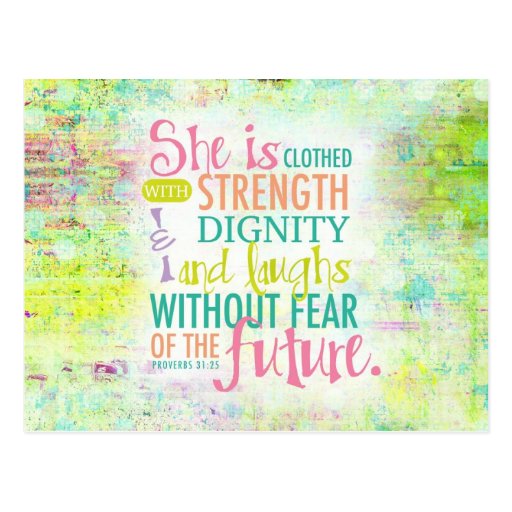 Image of Artistic Proverbs 31:25 Postcard
