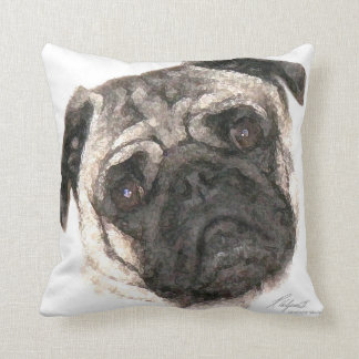 Artistic Pug Face Pillow