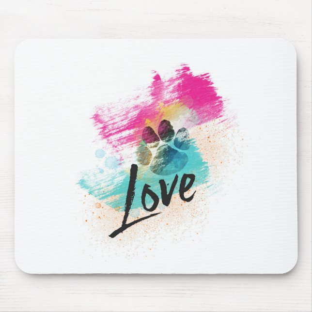 Artistic Puppy Love Mouse Mat (Front)