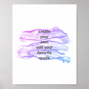 artistic purple and blue watercolor add a quote poster
