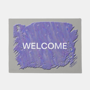 Artistic Purple and Grey Paint Guest Welcome Doormat
