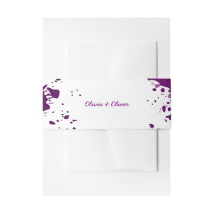 Artistic Purple Paint Splatter - Belly Band Invitation Belly Band