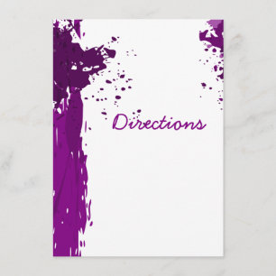 Artistic Purple Paint Splatter - Directions Enclosure Card
