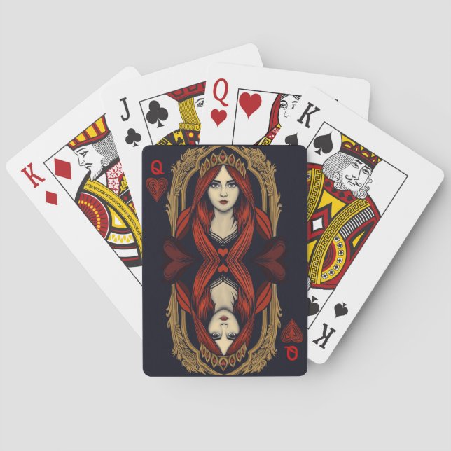 Artistic Queen of Hearts Playing Cards (Back)