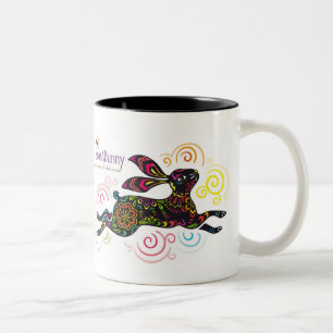 Artistic Rabbit Two-Tone Coffee Mug