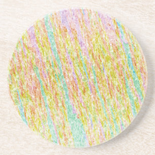 Artistic Rainbow Colours Scribble Pattern Coaster