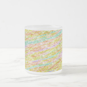 Artistic Rainbow Colours Scribble Pattern Drinkwar Frosted Glass Coffee Mug