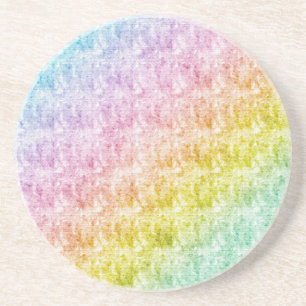 Artistic Rainbow Colours Striped Pattern Coaster