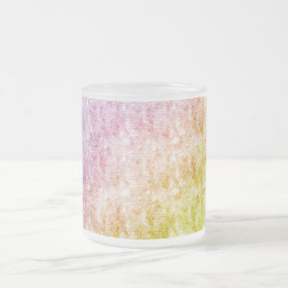 Artistic Rainbow Colours Striped Pattern Drinkware Frosted Glass Coffee Mug