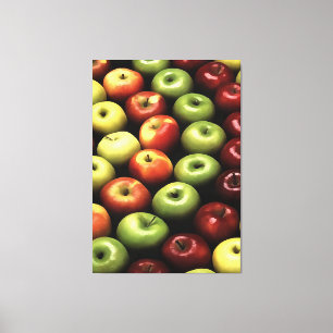 Artistic Red and Green Apples Displayed Canvas Print