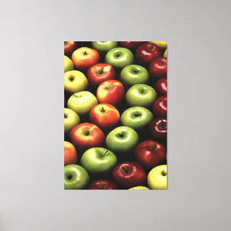 Artistic Red and Green Apples Displayed Canvas Print