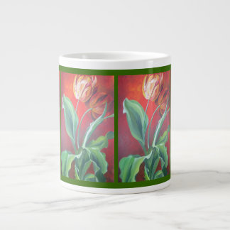 Artistic Red and Yellow Tulips Large Coffee Mug