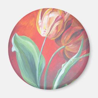 Artistic Red and Yellow Tulips Magnet
