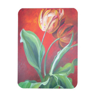 Artistic Red and Yellow Tulips Magnet