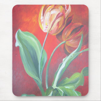 Artistic Red and Yellow Tulips Mouse Mat