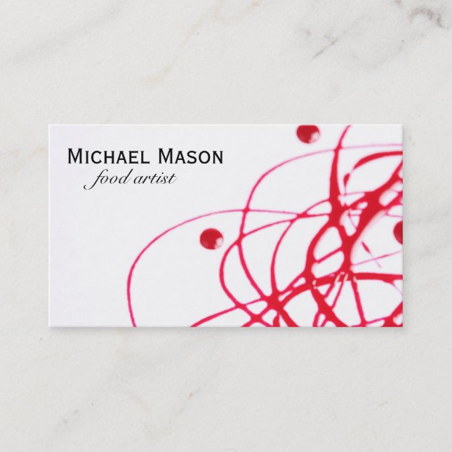 Artistic | Red Business Card (Front)
