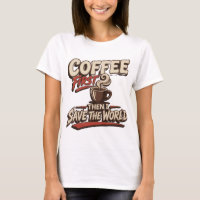 Artistic Red COFFEE FIRST SAVE WORLD