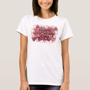Artistic Red HAPPY BIRTHDAY 3RD Shirt Design
