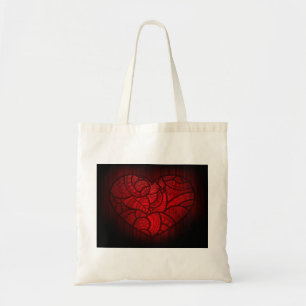 Artistic Red Heart Tote Bag