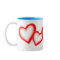 Artistic Red Pink Hearts Pattern on White