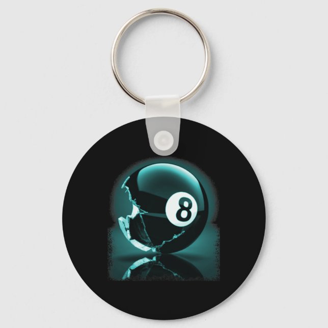 Artistic Reflection - 8 Ball Pool Design  Key Ring (Front)