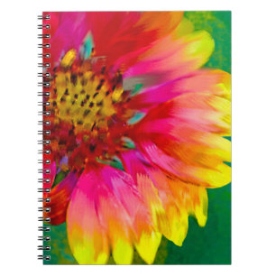 Artistic rendition of Indian Blanket flower Notebook