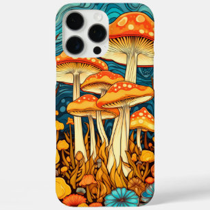 Artistic Retro Mushroom Forest Illustration iPhone 16 Pro Max Case