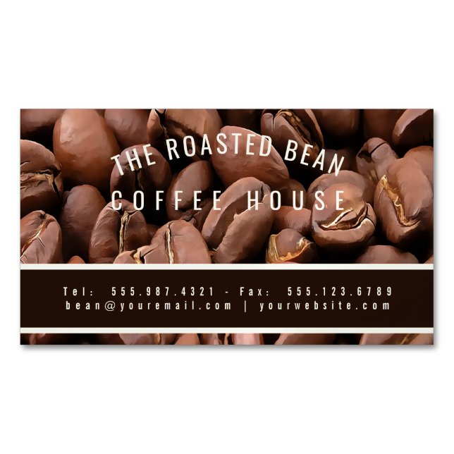 Artistic Roasted Coffee Beans Business Card (Front)