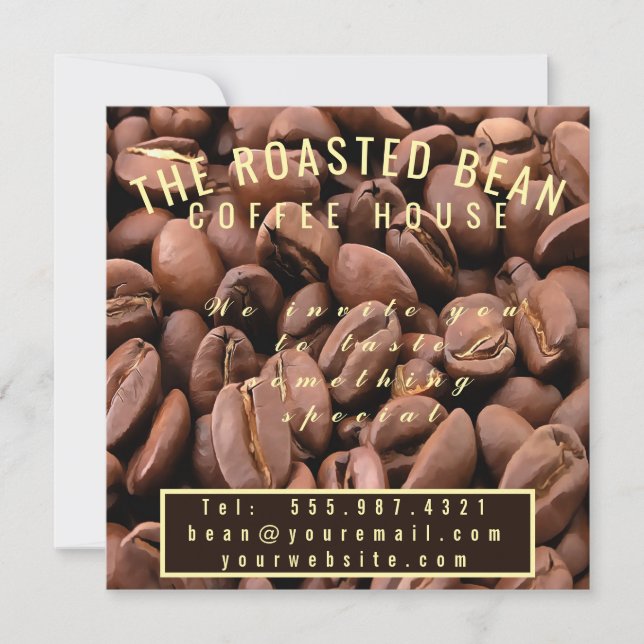 Artistic Roasted Coffee Beans Business Card (Front)