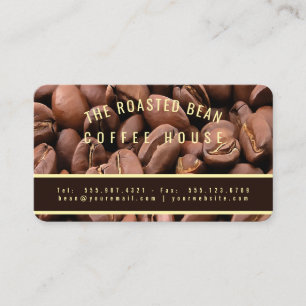 Artistic Roasted Coffee Beans Business Card