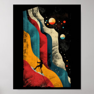 Artistic Rock Climber Men And Women Rock Climbing Poster