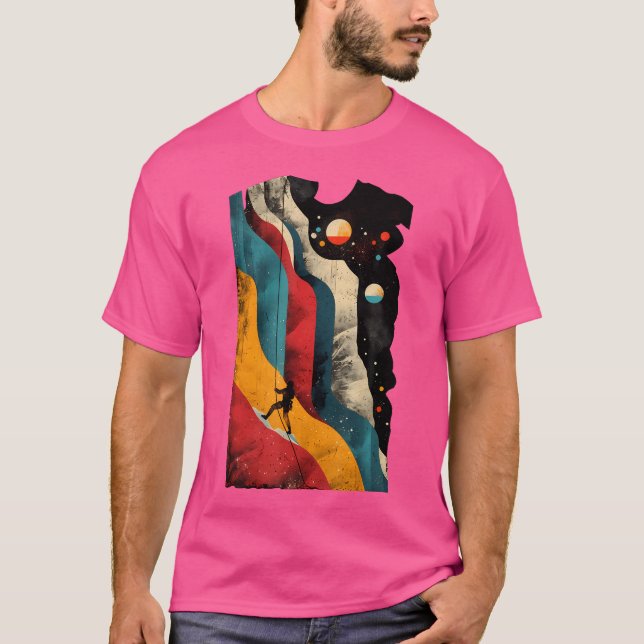 Artistic Rock Climber Men And Women Rock Climbing  T-Shirt (Front)
