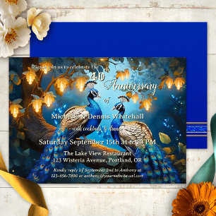 Artistic Romantic Peacock Wedding Anniversary Invitation