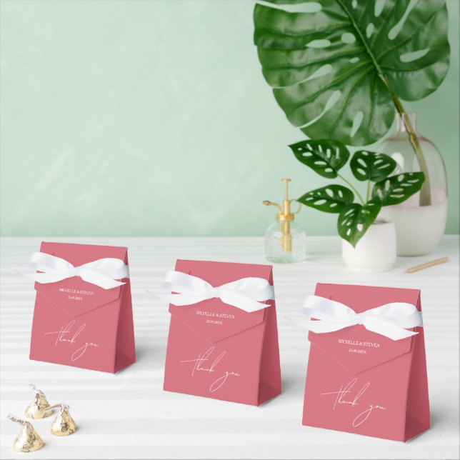 Artistic Romantic Pink Calligraphy Favour Box (Multiple)