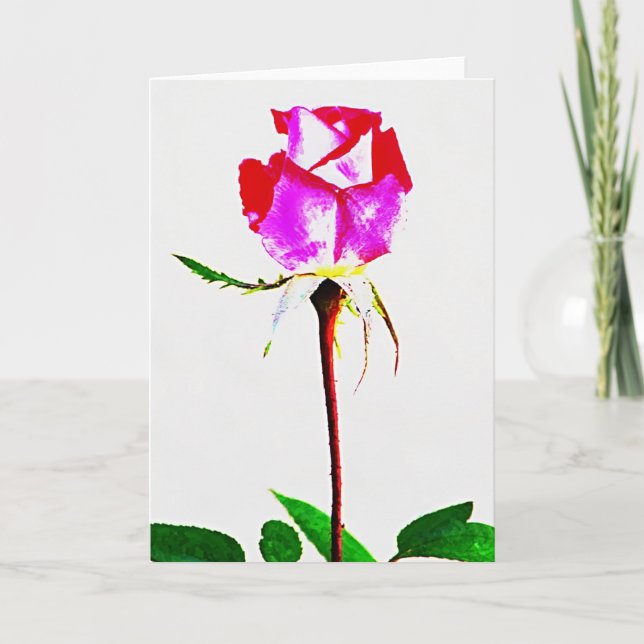 Artistic Rose Flower Art Note Card (Front)