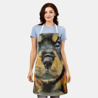 Artistic Rottweiler Puppy Portrait Apron